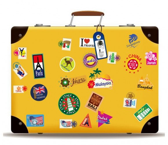 Наклейки на чемодан путешественника