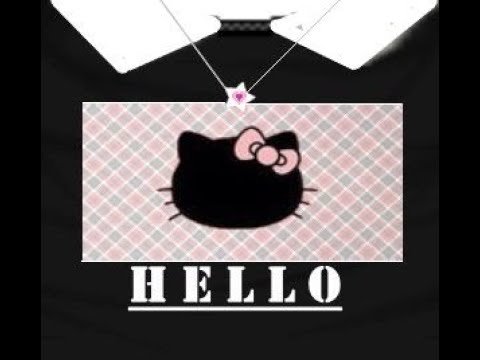 Free Roblox T-shirt emo black skull hello kitty 🖤☁️