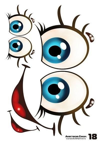 Наклейки глазки для поделок
