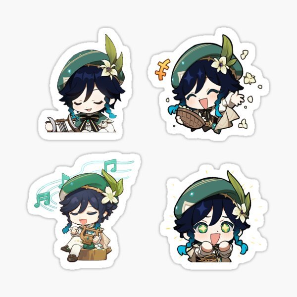 Наклейки с Венти Геншин