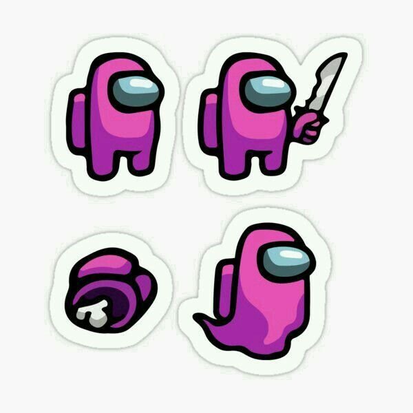 Стикеры амонг АС розовый