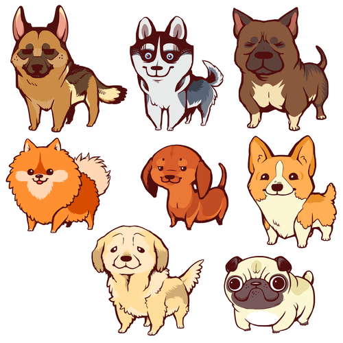 Маленькие рисунки собачек