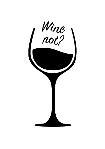 Трафарет для печати вино