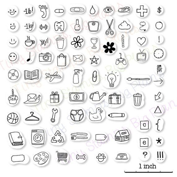 Осенние Стикеры для ежедневника черно белые