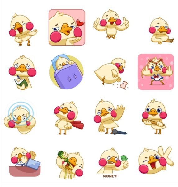 Наклейки уточки милые