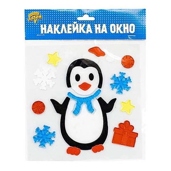 Гелевые наклейки на окна новогодние