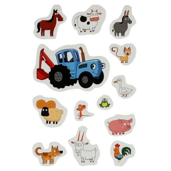 Наклейки синий трактор Fix Price