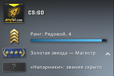 Ранги в КС го таблица