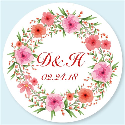 Этикетки круглая цветок