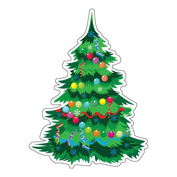 Красная наклейка елка