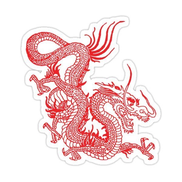 Китайский дракон наклейка