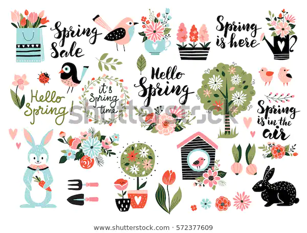 Весенние наклейки