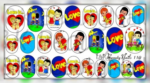 Маникюр с наклейками лов из