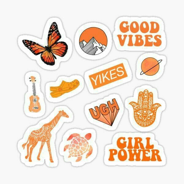 Стикеры для распечатки оранжевые