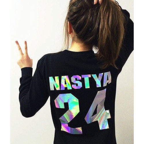 Толстовка голографическая надпись