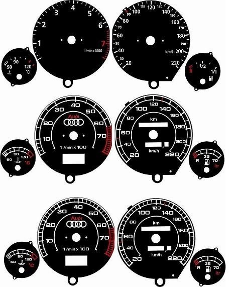 Чертёж шкал приборов Passat b5