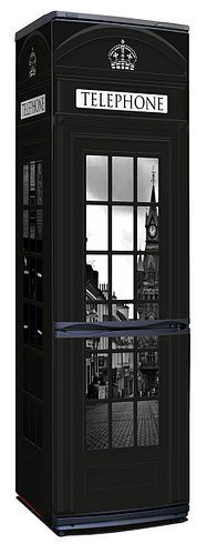 Телефонная будка наклейка на холодильник (48 фото)