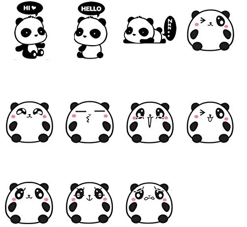 Наклейки черно белые милые