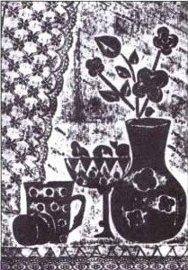 Натюрморт в графике гравюра на наклейки