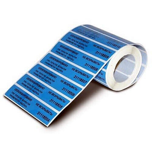 Пломба-наклейка Тип-п 25*60мм пломбировочная индикаторная