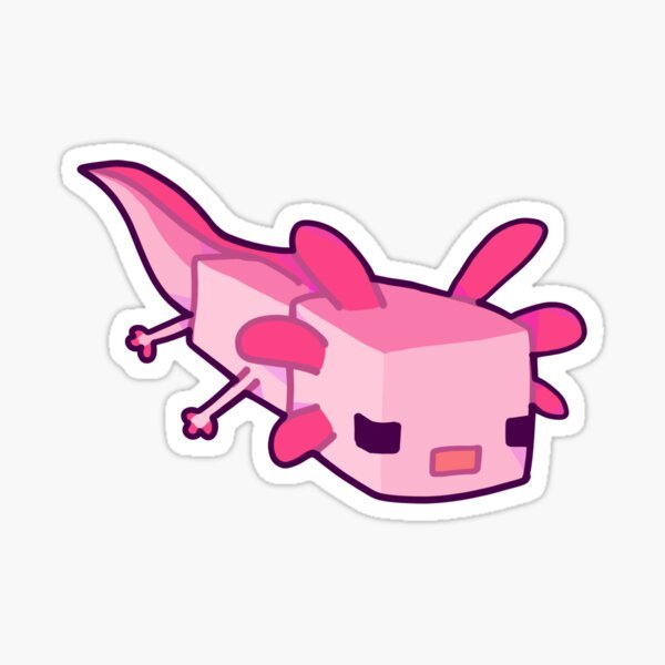 Аксолотль майнкрафт наклейки