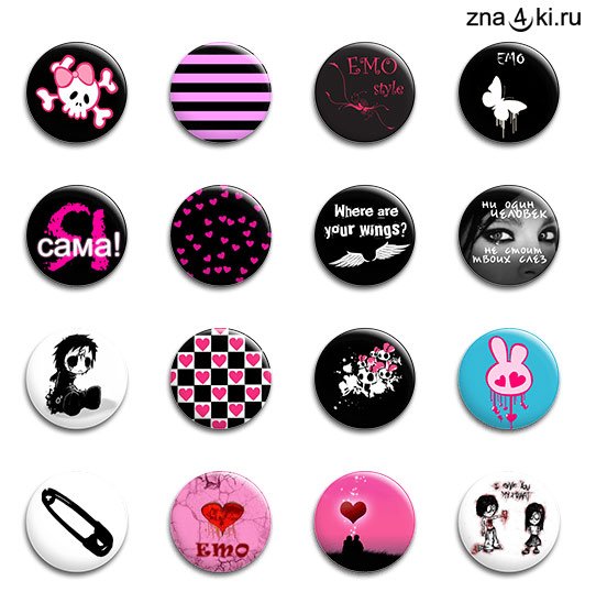 Эмо значки