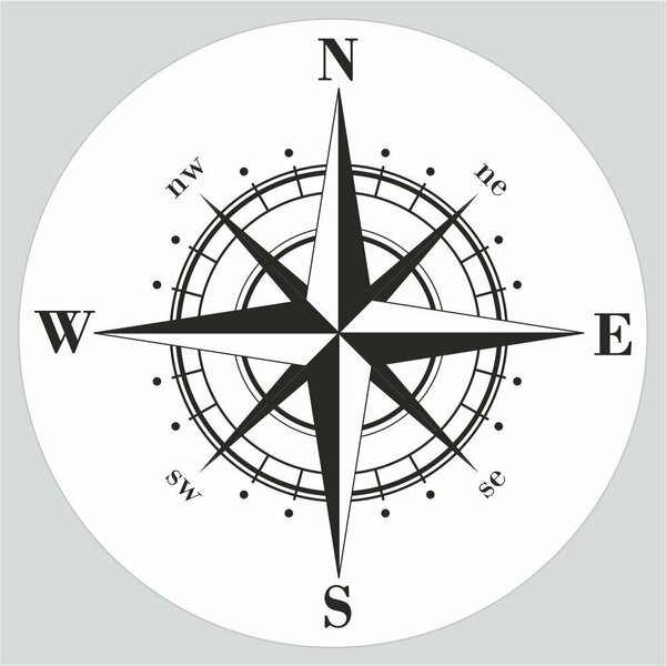 Наклейка роза ветров на авто