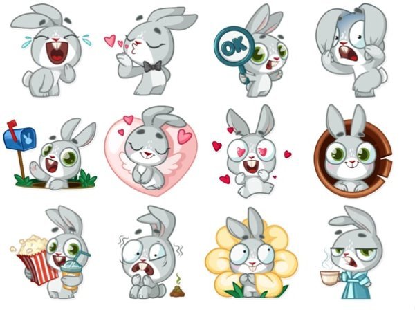 Стикеры зайчики