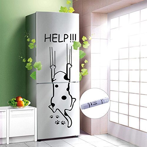 Наклейка на холодильник кот