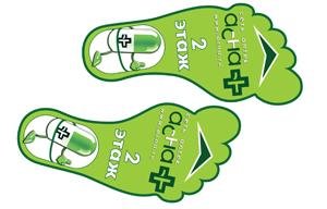 Следы напольные наклейки