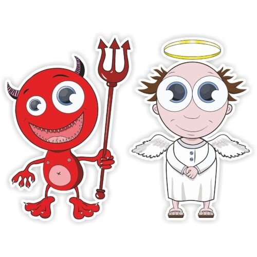 Наклейка - ангел и демон