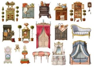 Наклейки для кукольного домика