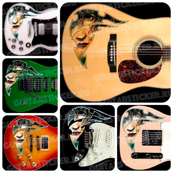 Наклейка на деку гитары