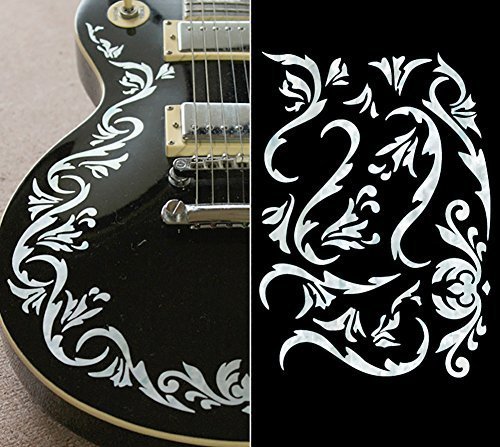 Наклейки на гитару черно белые