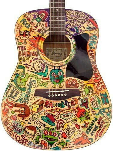 Наклейка акустическая гитара