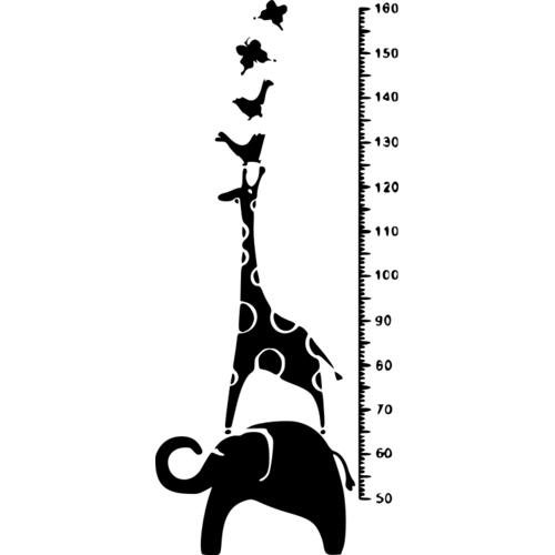 Наклейка ростомер Жираф обезьяна Лев