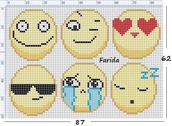 Рисунки по клеточкам смайлики