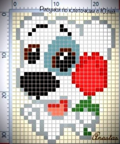 Ворон из БРАВЛ старса по клеточкам