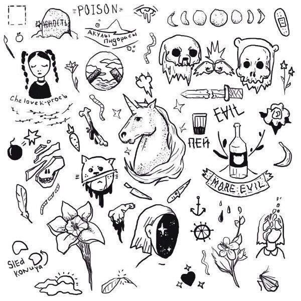 Картинки для наклеек черно белые