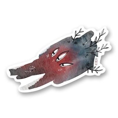 Бордовые страшные Стикеры