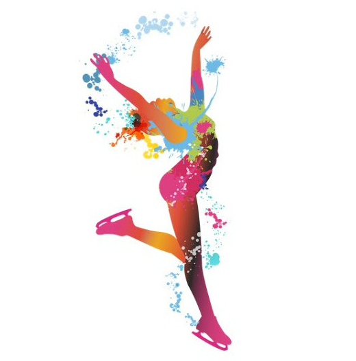 Фигуристка арт на белом фоне