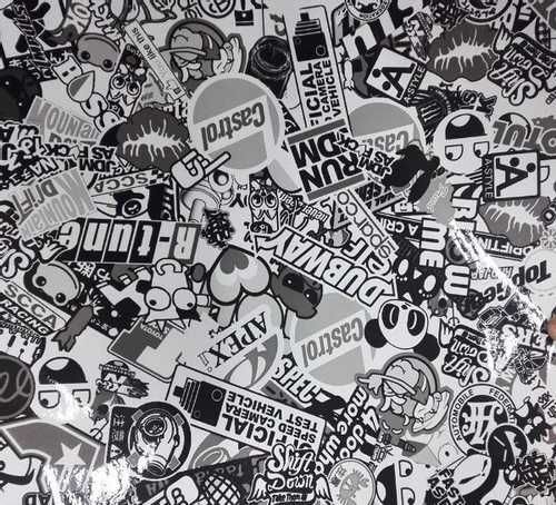 Стикербомб черно белый