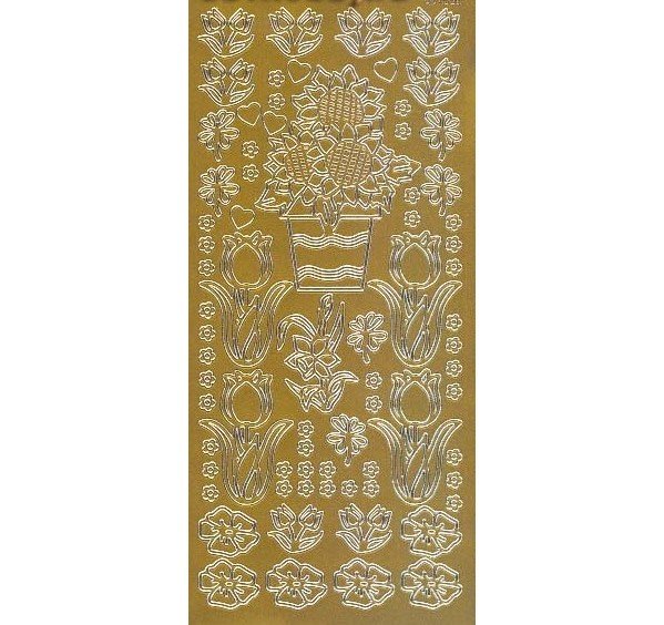 Контурные Стикеры золотые