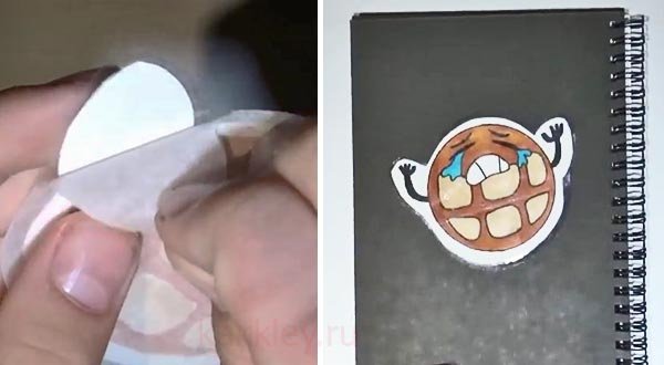 Наклейки из двухстороннего скотча