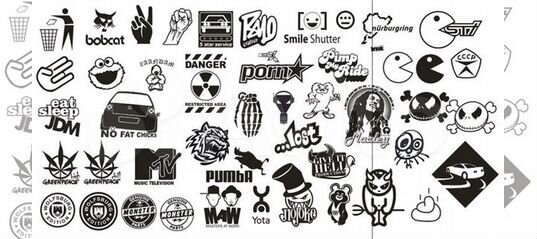 Наклейки на авто черно белые небольшие