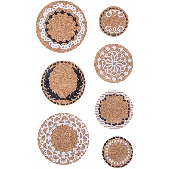 Пробковая наклейка круглая