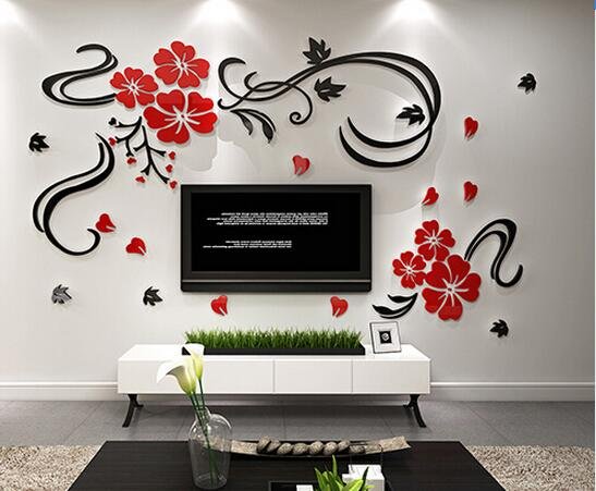 Объемные наклейки на стену цветы