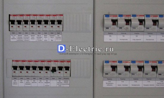 Бирки автоматических выключателей