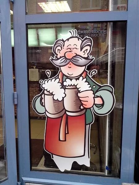 Наклейки на окна кафе