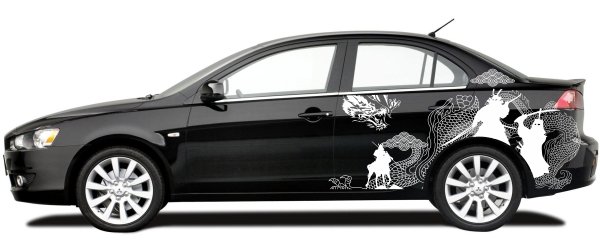 Наклейки на черное авто